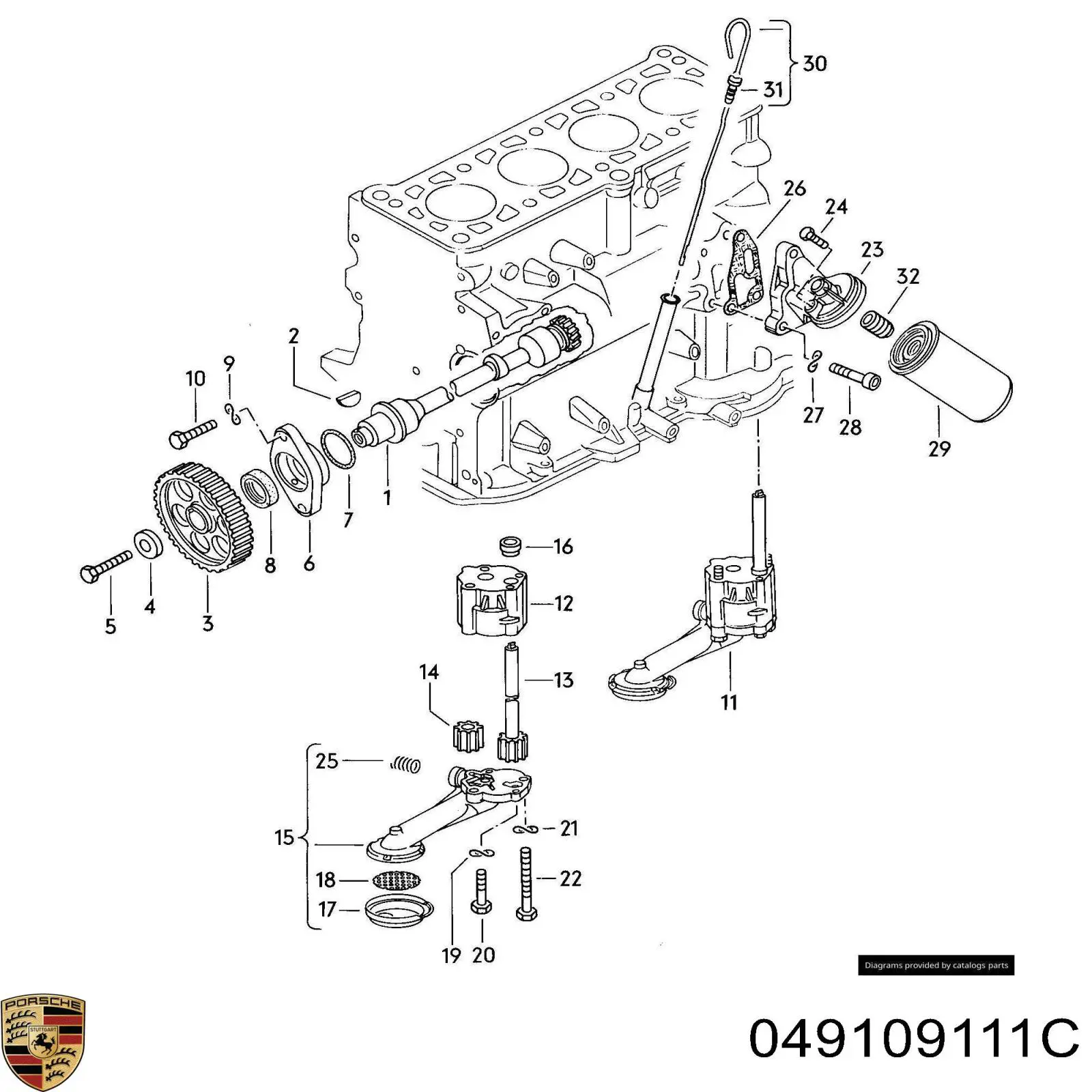 Шестерня распредвала 049109111C Porsche