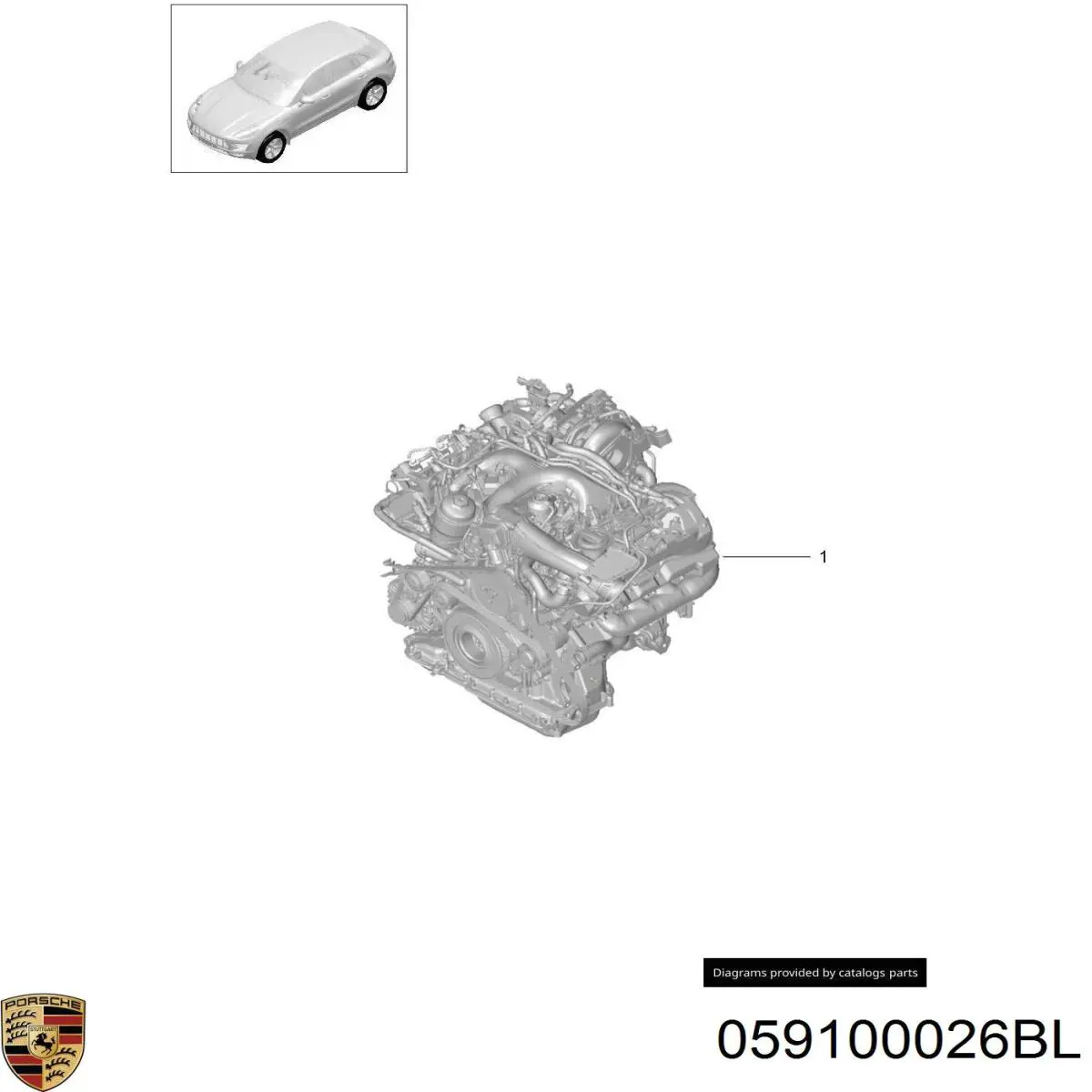 Двигатель 059100026BL Porsche