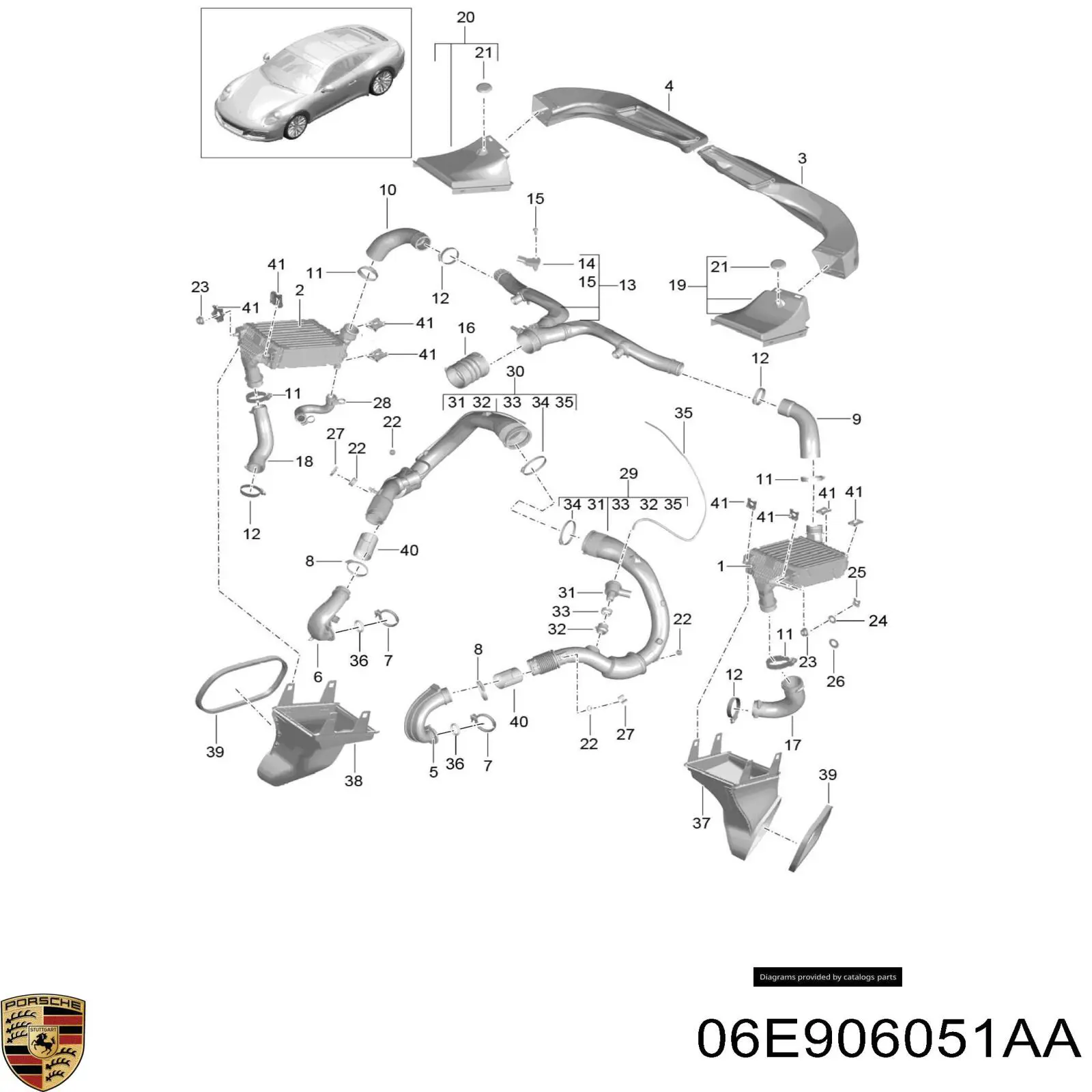 Купить 06E906051AA Porsche Датчик нагнетания воздуха в турбину