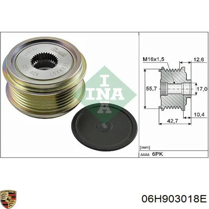 06H903018E Porsche gerador