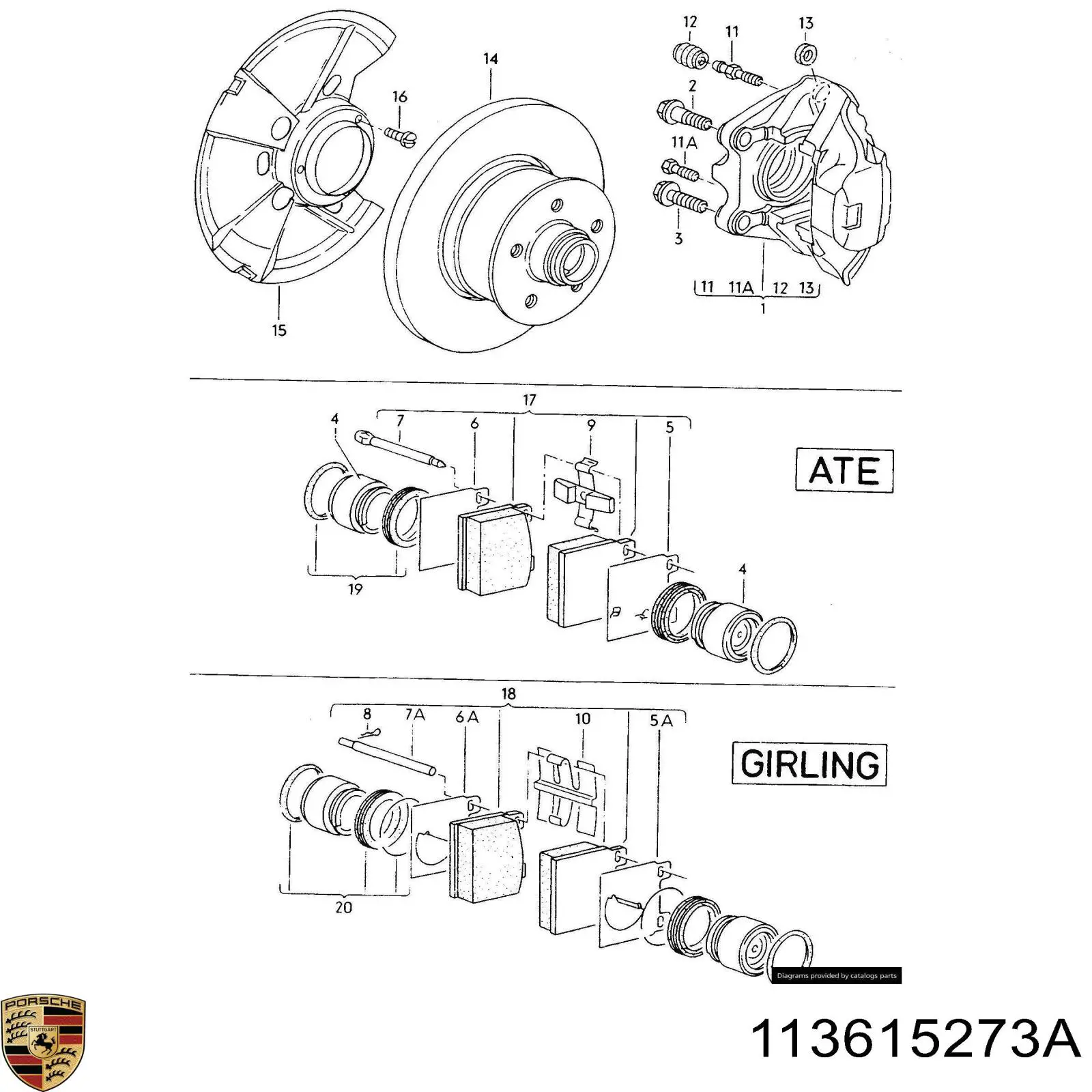 Штуцер прокачки суппорта тормозного переднего 113615273A Porsche