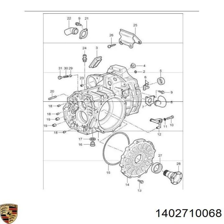 Крепление трансмиссии Porsche 1402710068