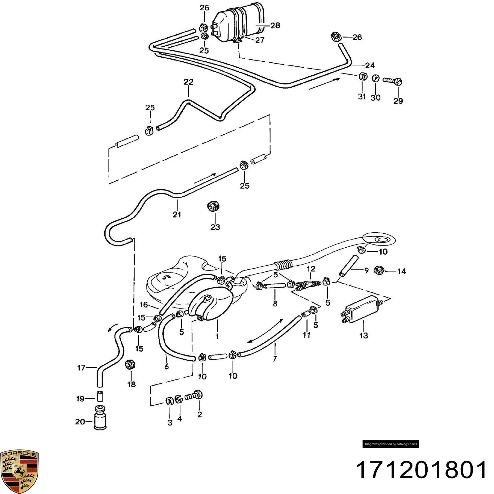 Абсорбер топливных паров на Volkswagen Passat B3, B4 3A2, 351, 312