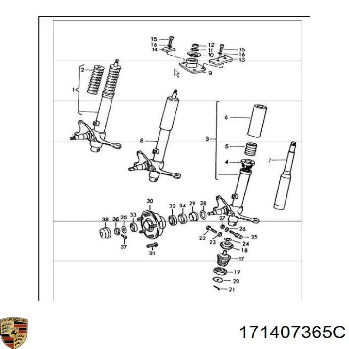 171407365C Porsche Палец шаровой нижний