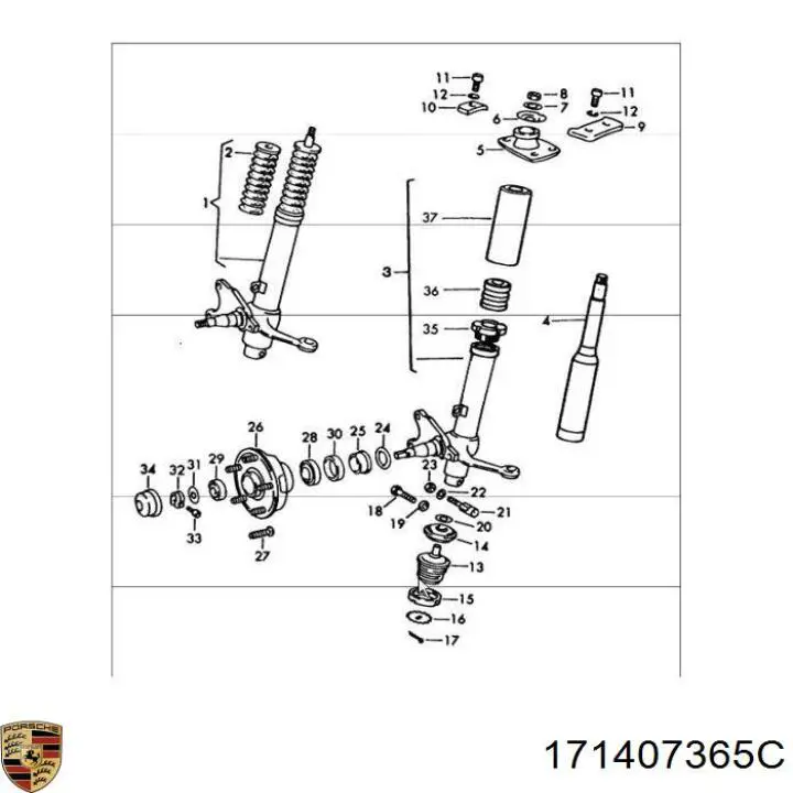 Нижняя шаровая опора 171407365C Porsche