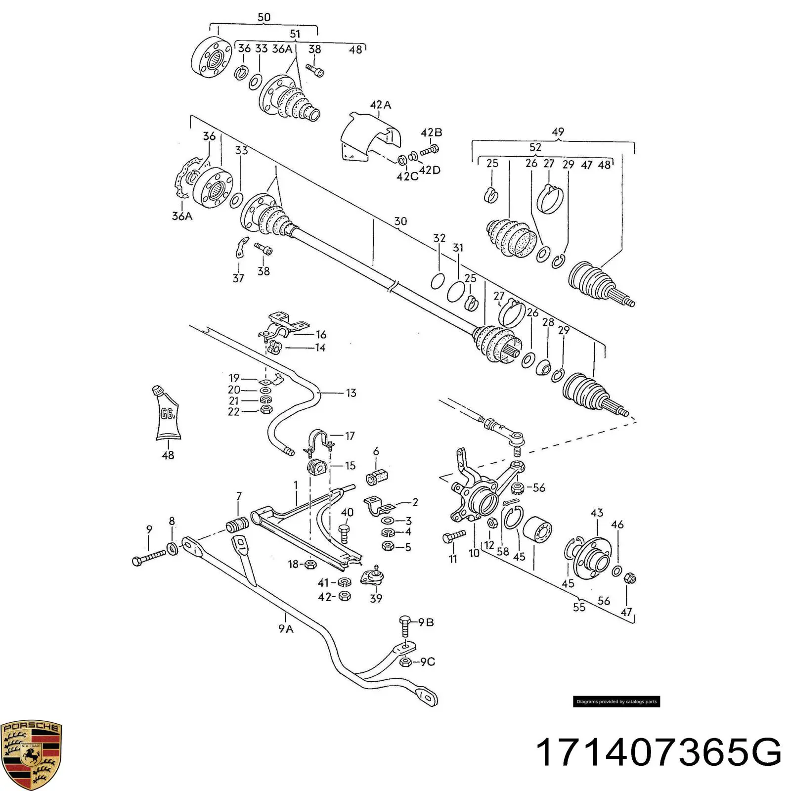 Нижняя шаровая опора 171407365G Porsche