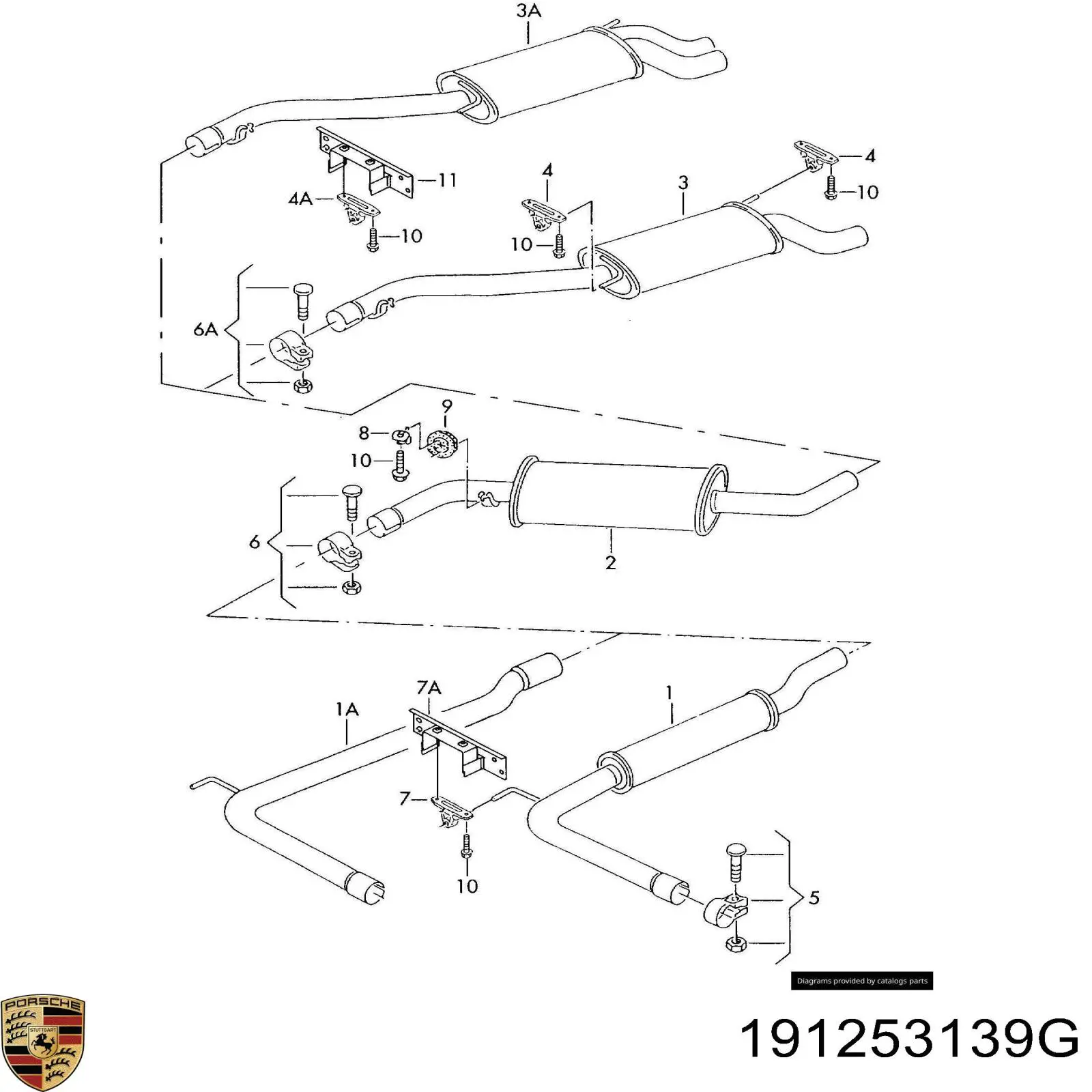Хомут крепления глушителя передний Porsche 191253139G цена, от 1.22 USD