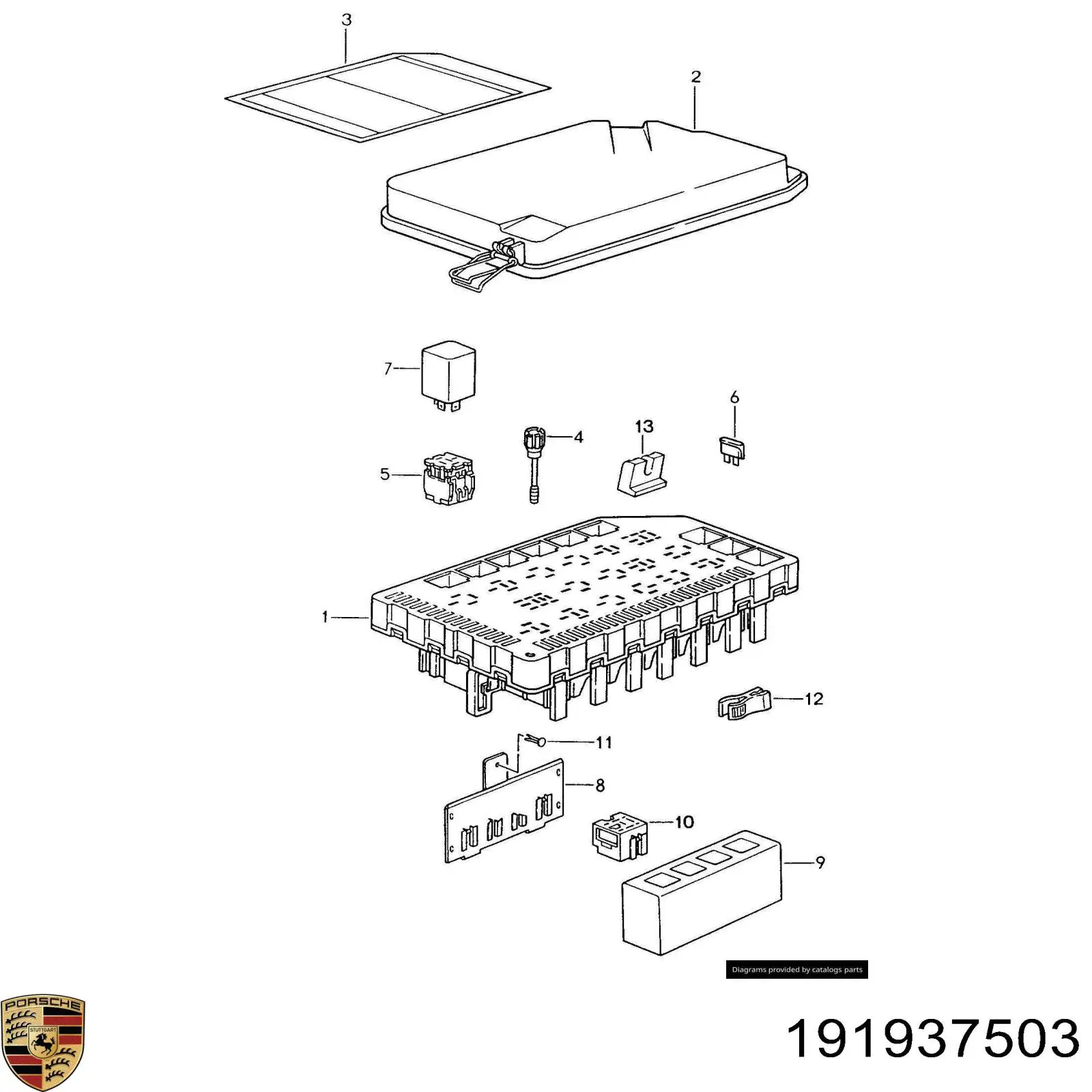 Купить 191937503 Porsche Реле вентилятора