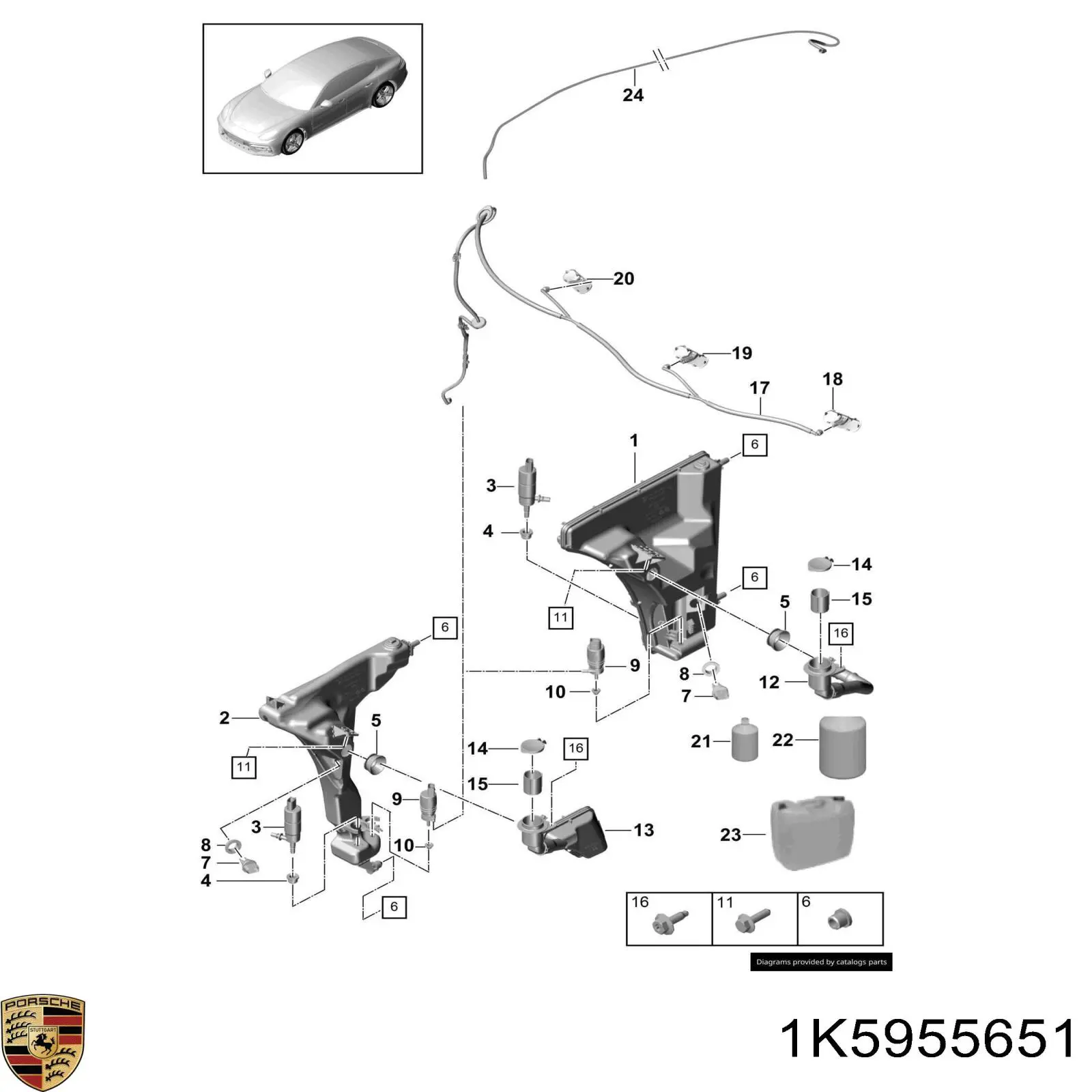 Насос омывателя Porsche 1K5955651