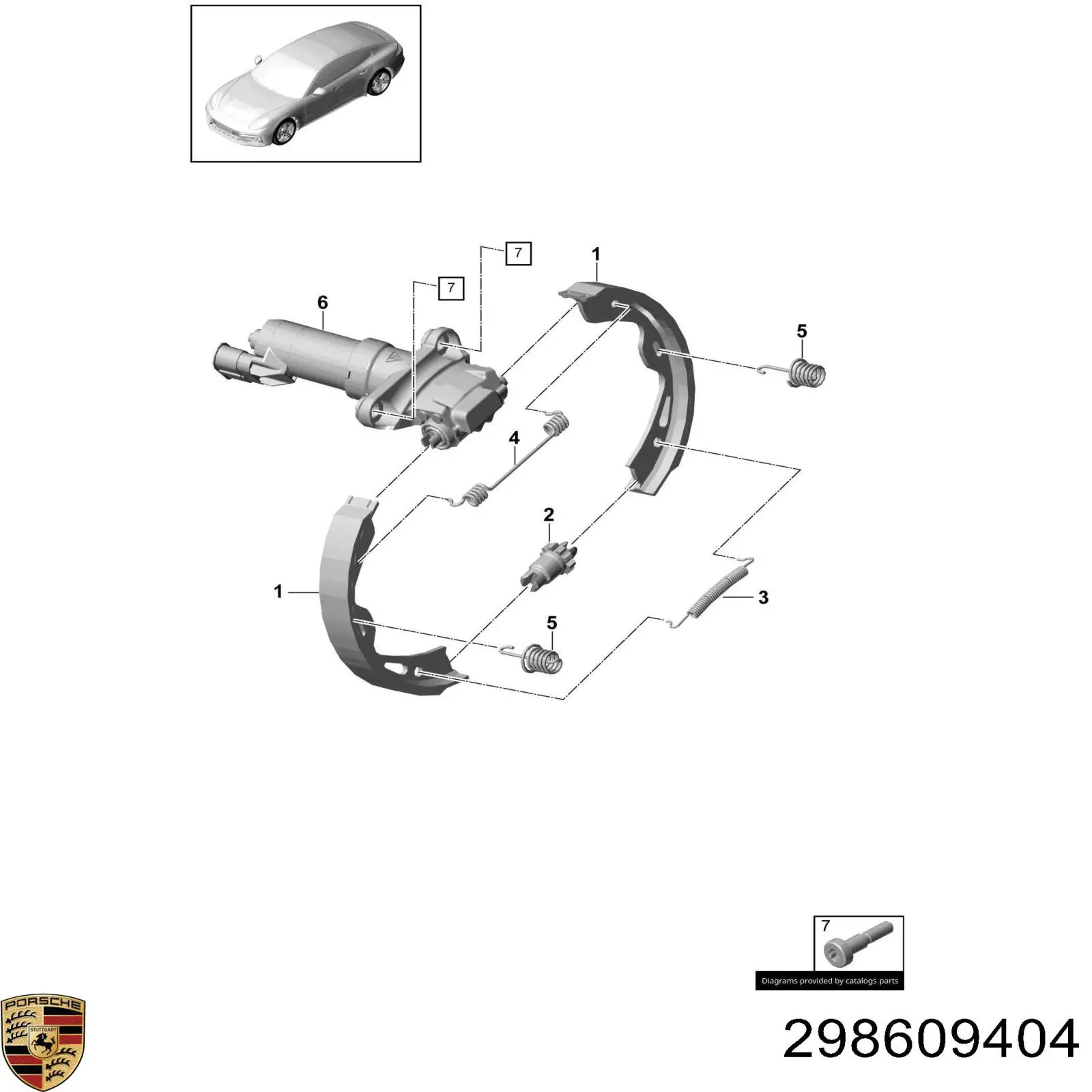 Электропривод ручного тормоза 298609404 Porsche