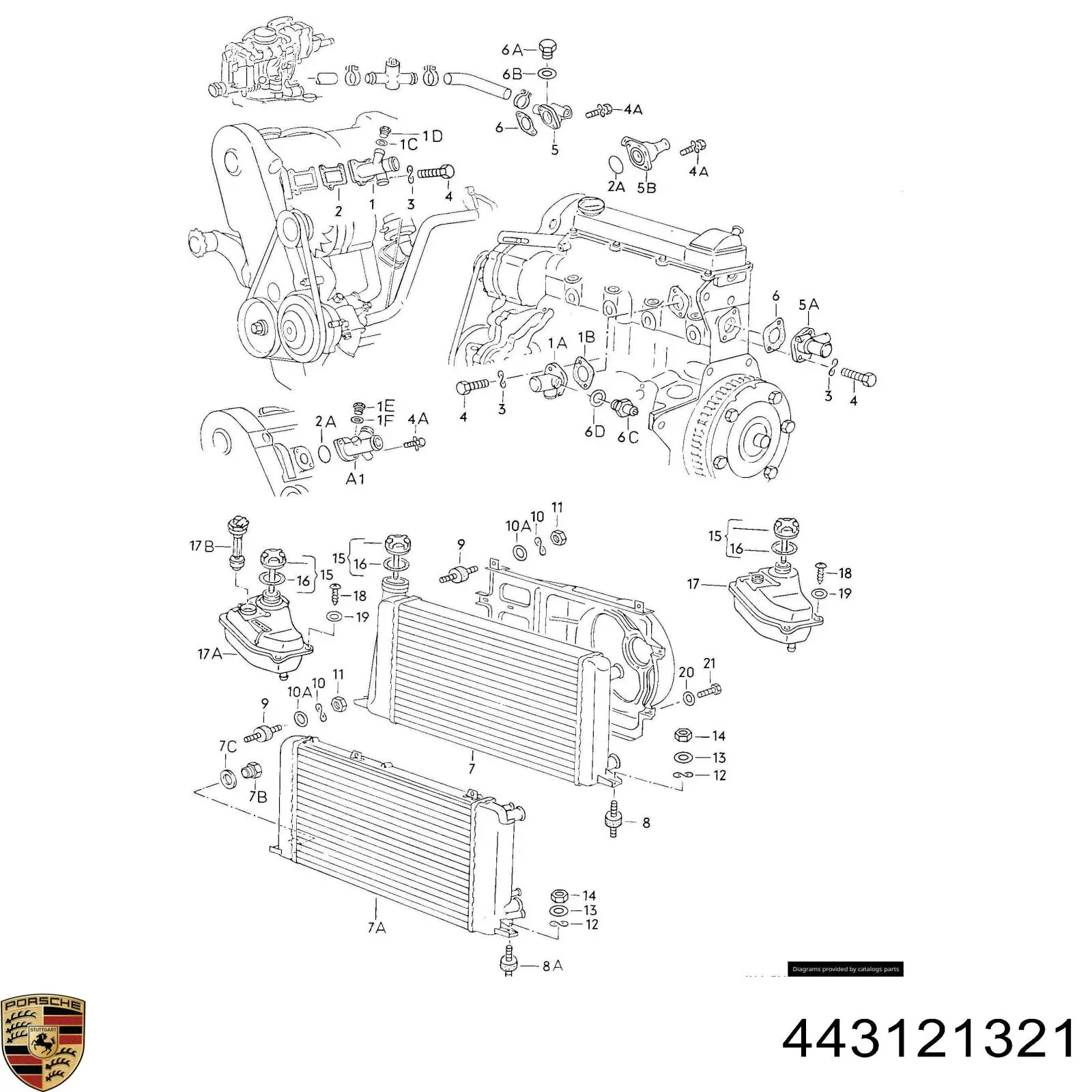 Крышка расширительного бачка Porsche 443121321 цена, от 2.55 USD