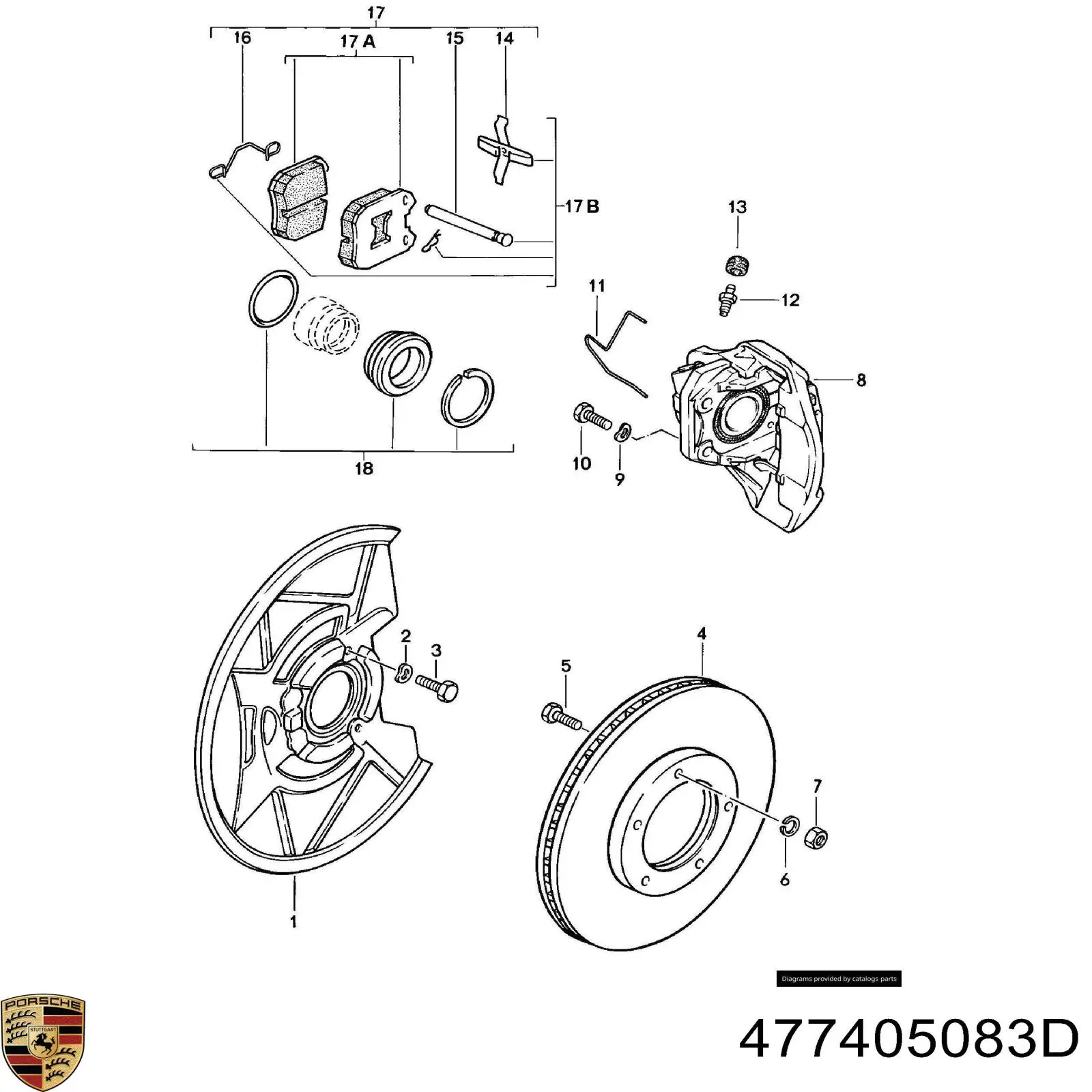 Передние тормозные диски 477405083D Porsche