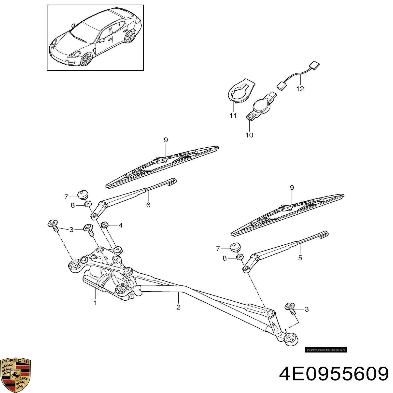 Купить 4E0955609 Porsche Пластина датчика дождя