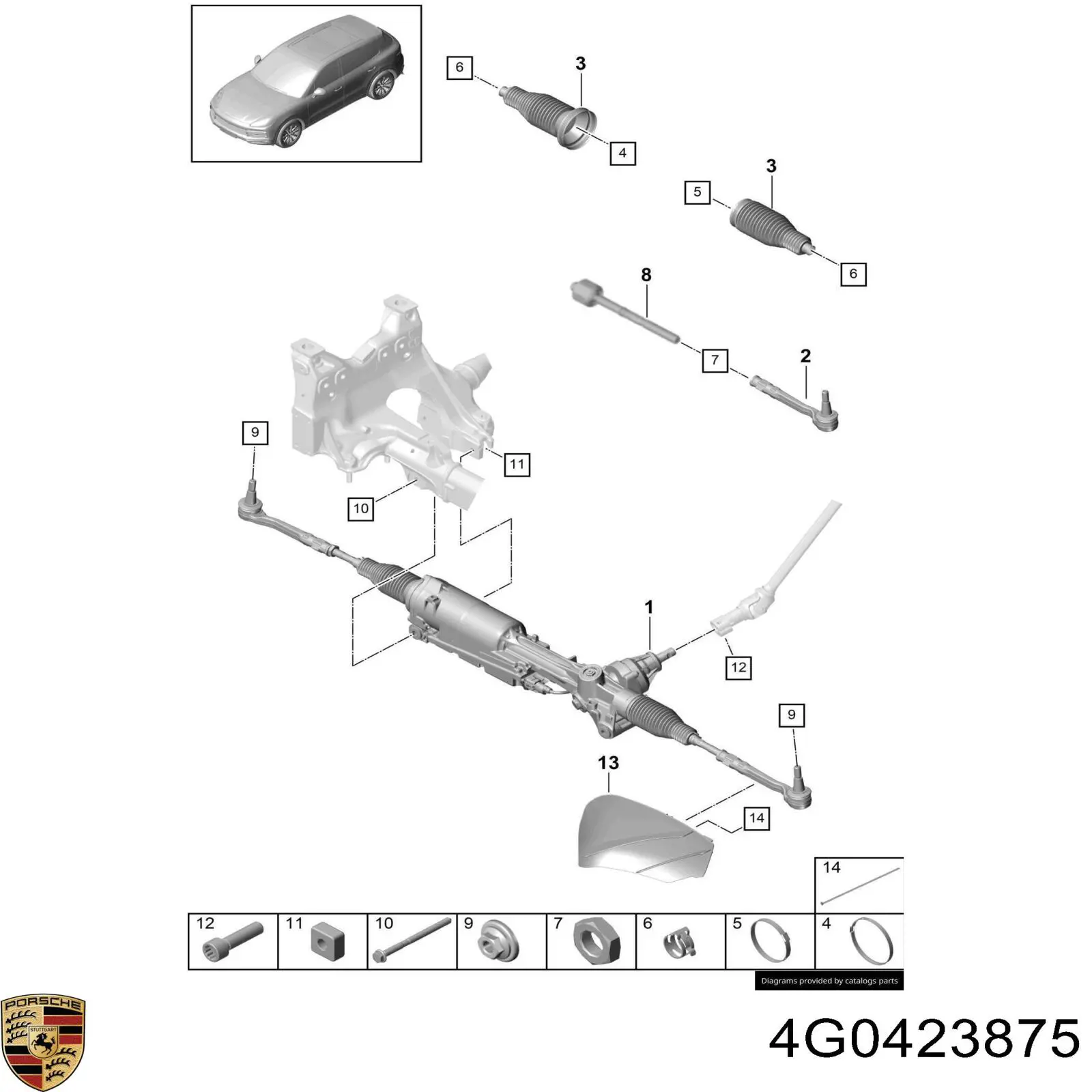 Хомут пыльника рулевой рейки Porsche 4G0423875