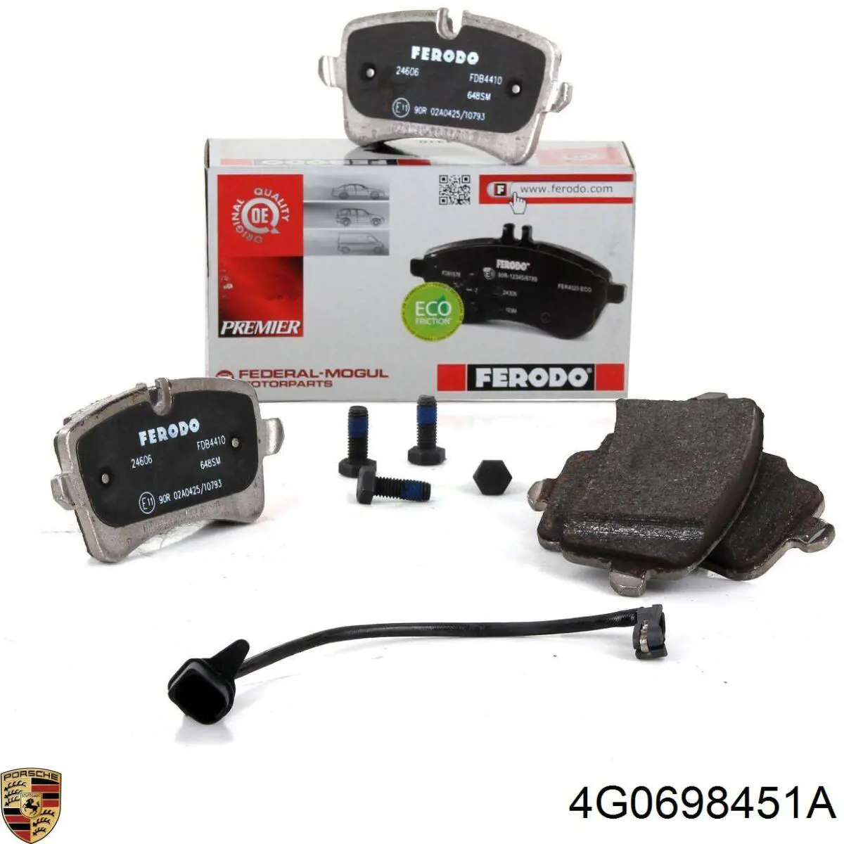 4G0698451A Porsche Колодки тормозные дисковые комплект