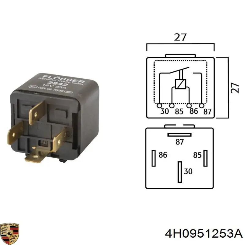 Реле вентилятора Porsche 4H0951253A цена, от 1.48 USD