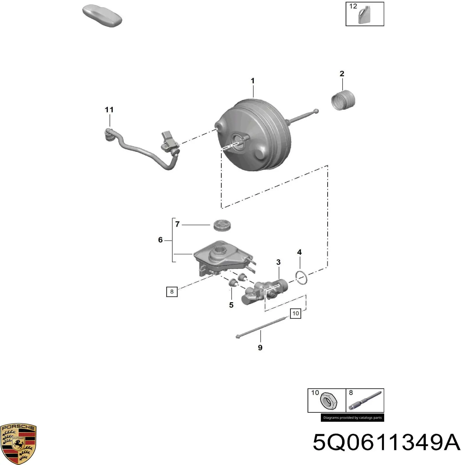 Крышка бачка главного тормозного цилиндра 5Q0611349A Porsche