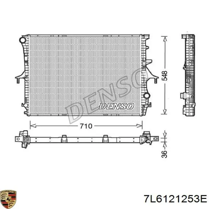 Радиатор 7L6121253E Porsche