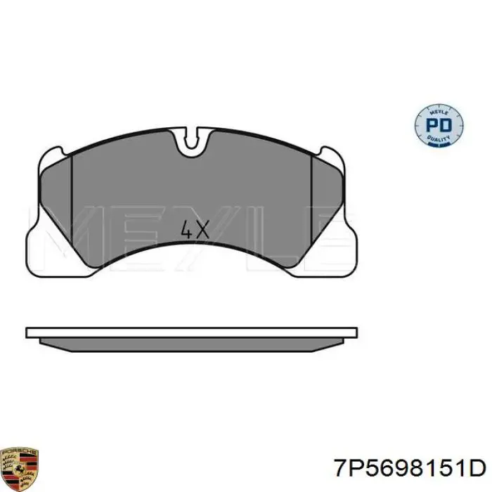 Передние тормозные колодки 7P5698151D Porsche