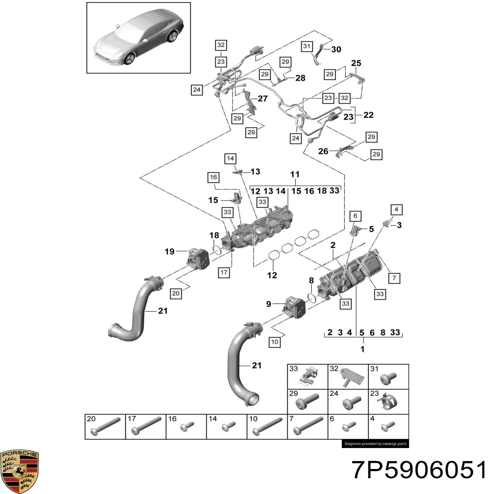 Купить 7P5906051 Porsche Датчик MAP