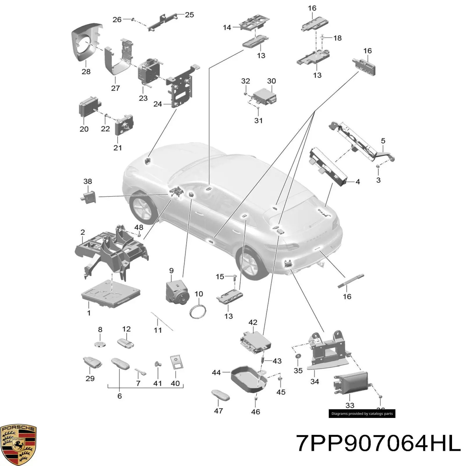 Компьютер бортовой Porsche 7PP907064EP цена, от 121.47 USD