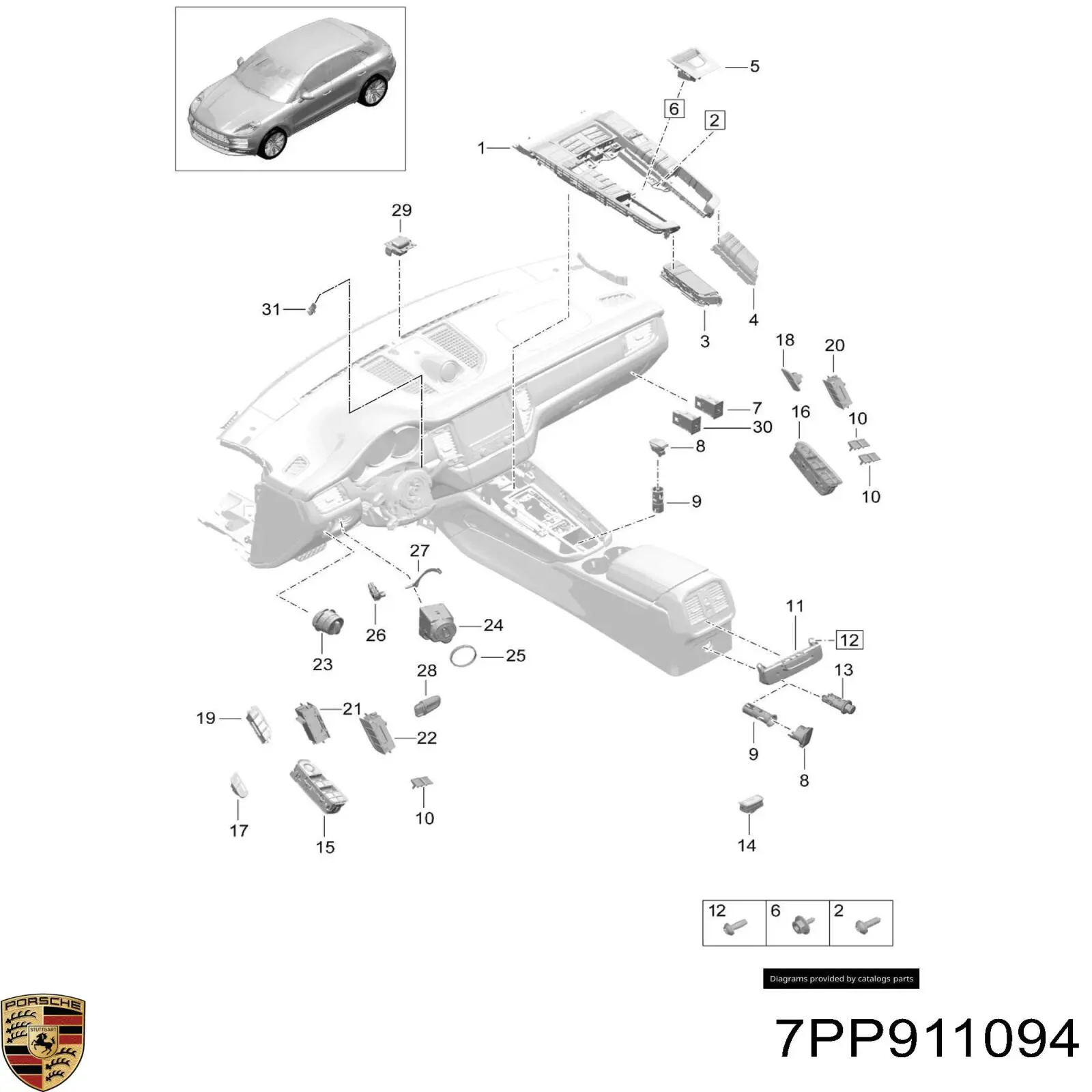  Porsche 7PP911094 цена, от 8.92 USD