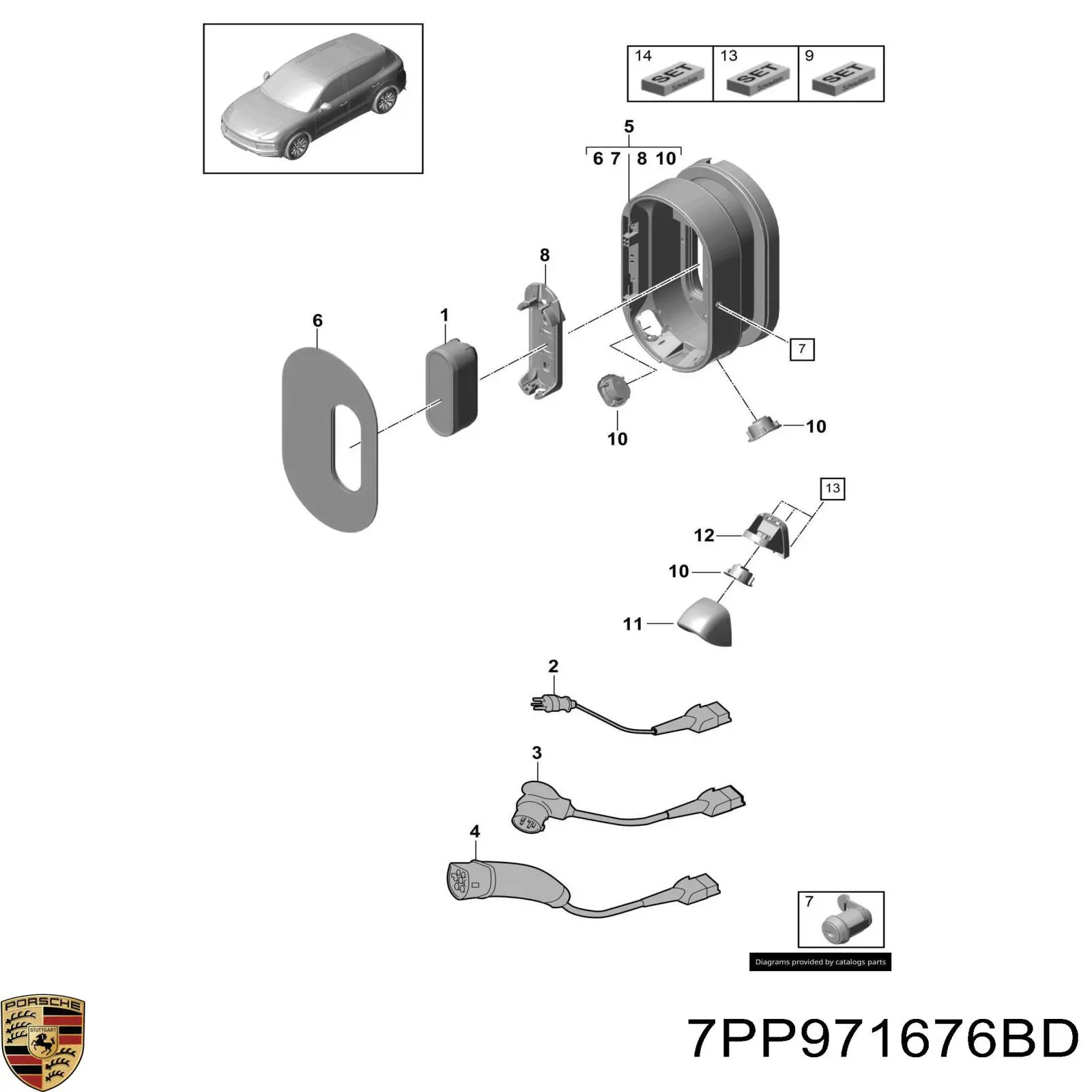 7PP971676BD Porsche porto de carregamento