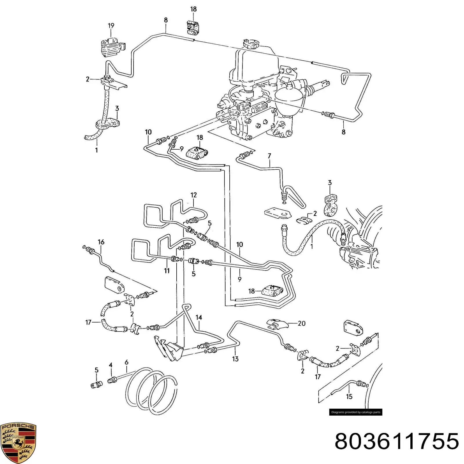 Тройник тормозных трубок Porsche 803611755 цена, от 58.78 USD