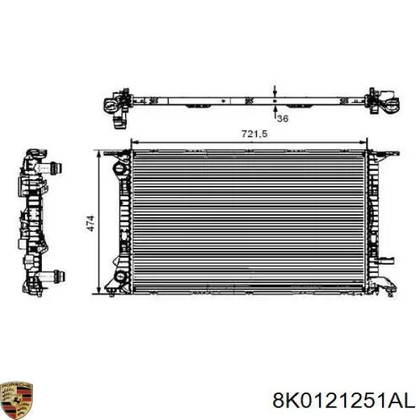 8K0121251AL Porsche радиатор