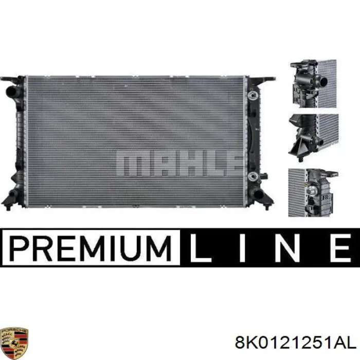 Радиатор охлаждения двигателя Porsche 8K0121251AL цена, от 118.64 USD