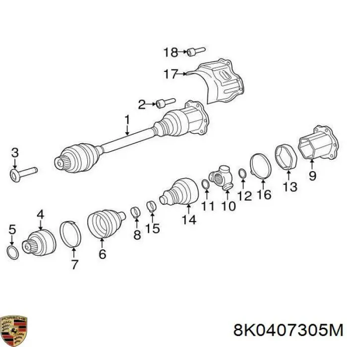 ШРУС наружный PORSCHE 8K0407305M