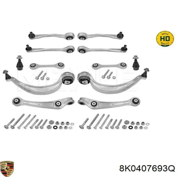 8K0407693Q Porsche braço oscilante inferior esquerdo de suspensão dianteira