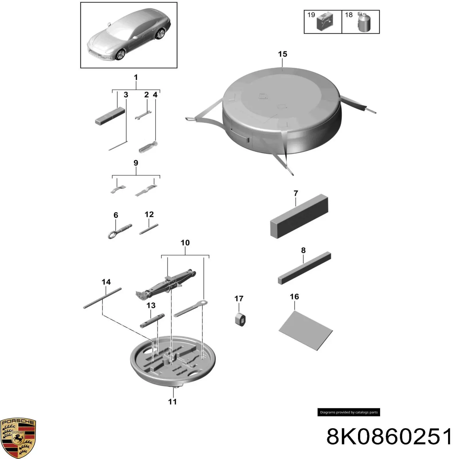 Знак аварийной остановки Porsche 8K0860251 цена, от 12.43 USD