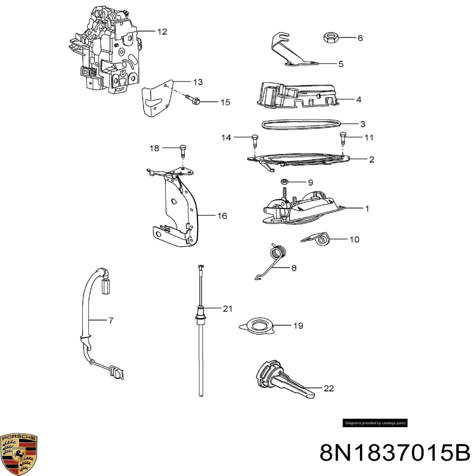 Замок водительской двери 9A783701502 Porsche