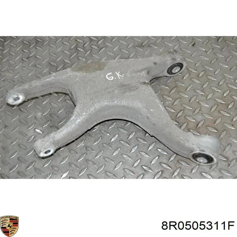 8R0505311F Porsche braço oscilante inferior esquerdo de suspensão traseira