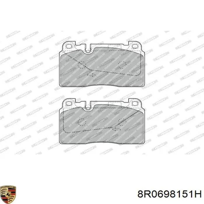 Передние тормозные колодки 8R0698151H Porsche