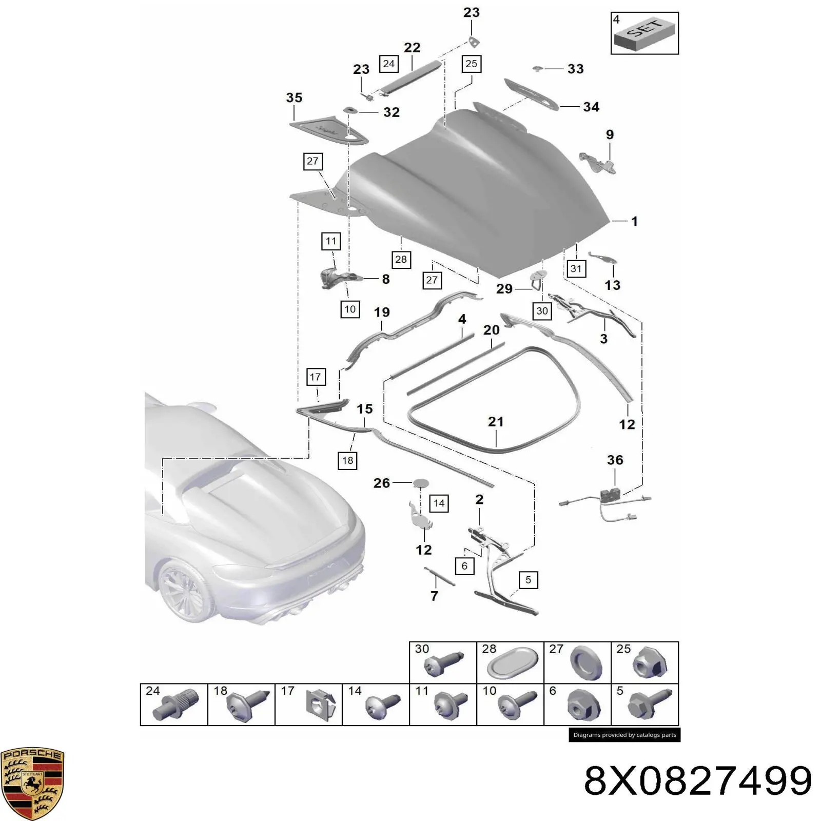  8X0827499 Porsche