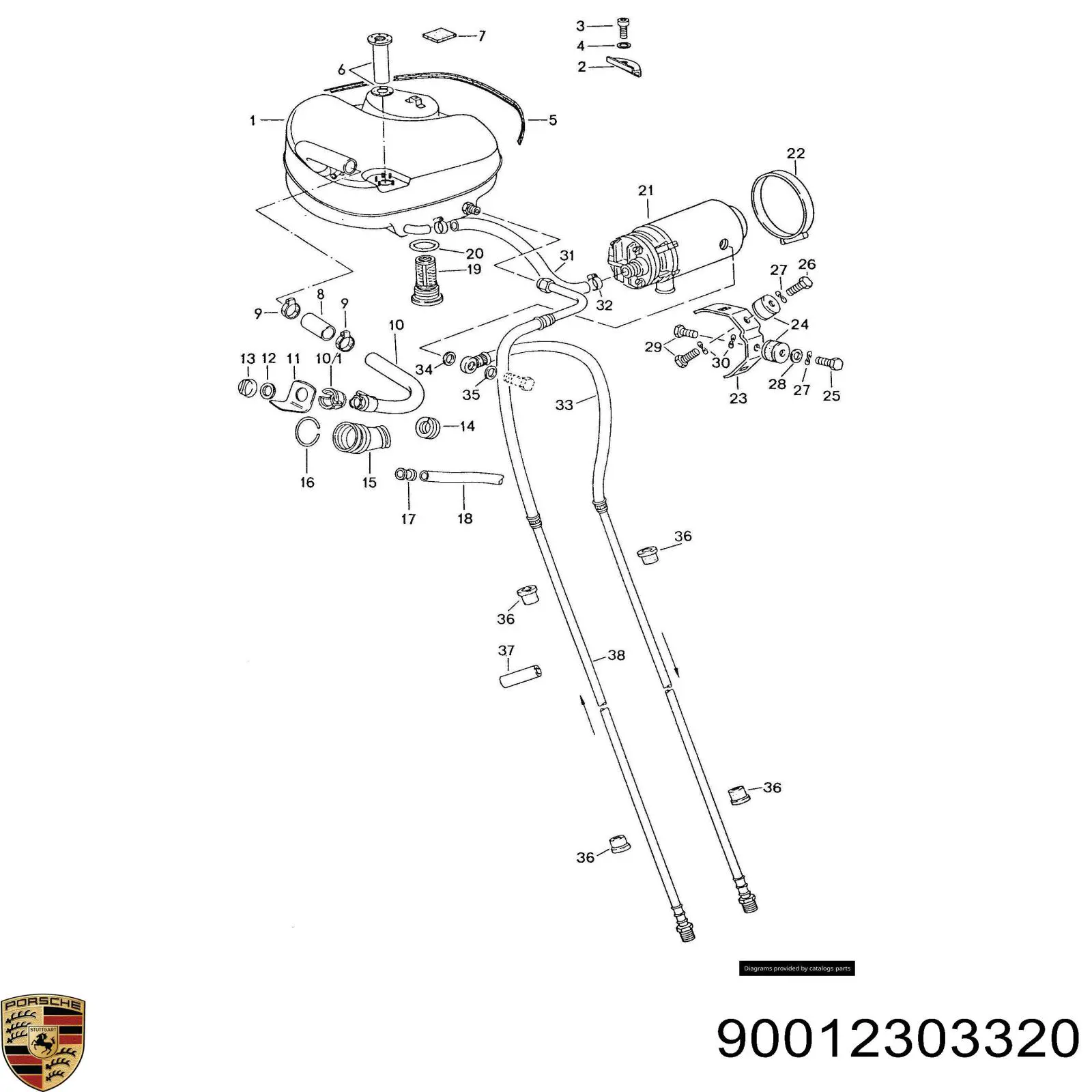 Прокладка шланга подачи масла к турбине Porsche 90012303320 цена, от 0.18 USD