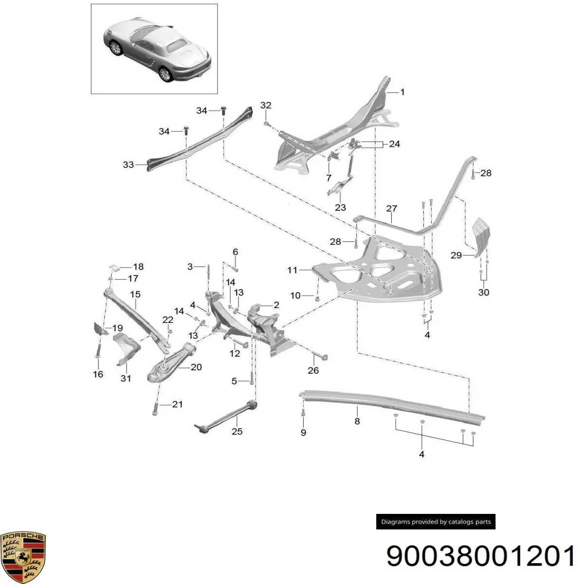 Купить 90038001201 Porsche 
