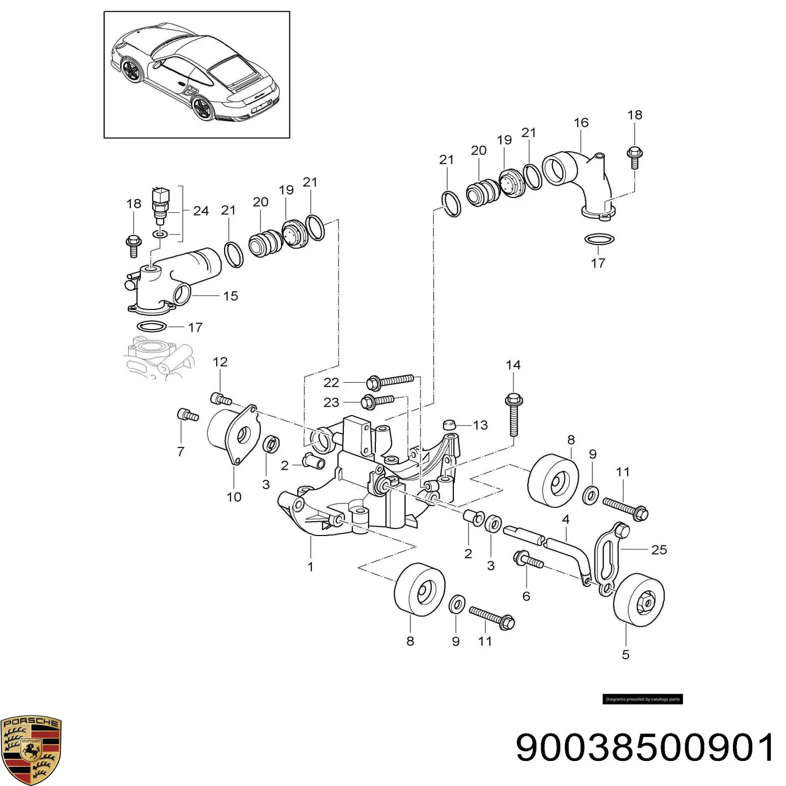 Купить 90038500901 Porsche 