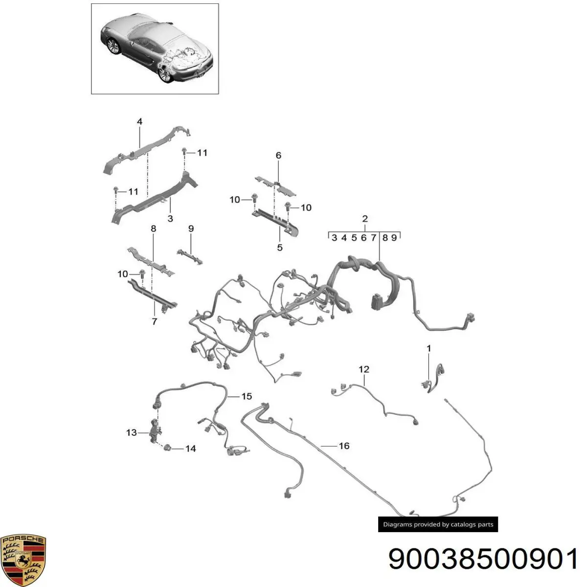  Porsche 90038500901 цена, от 9.91 USD
