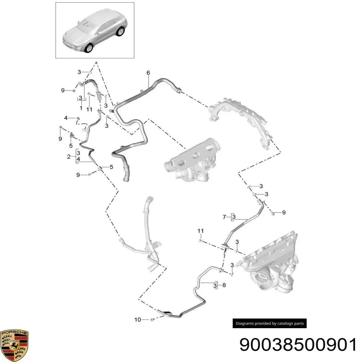 Купить 90038500901 Porsche 