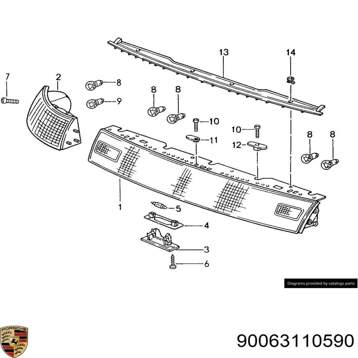 Купить 90063110590 Porsche Лампочка освещения салона