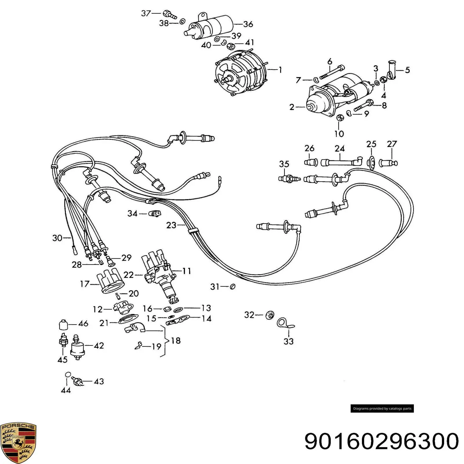 Крышка распределителя зажигания (трамблера) 90160296300 Porsche