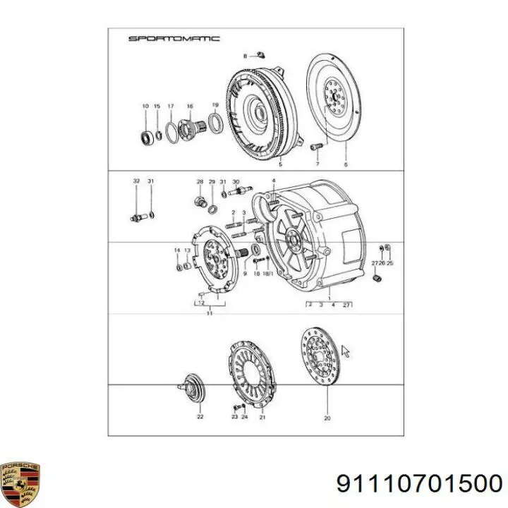 Купить 91110701500 Porsche 