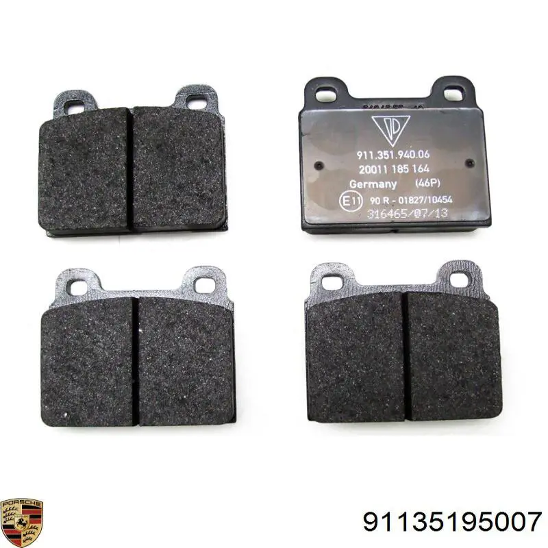 Купить 91135195007 Porsche Колодки тормозные