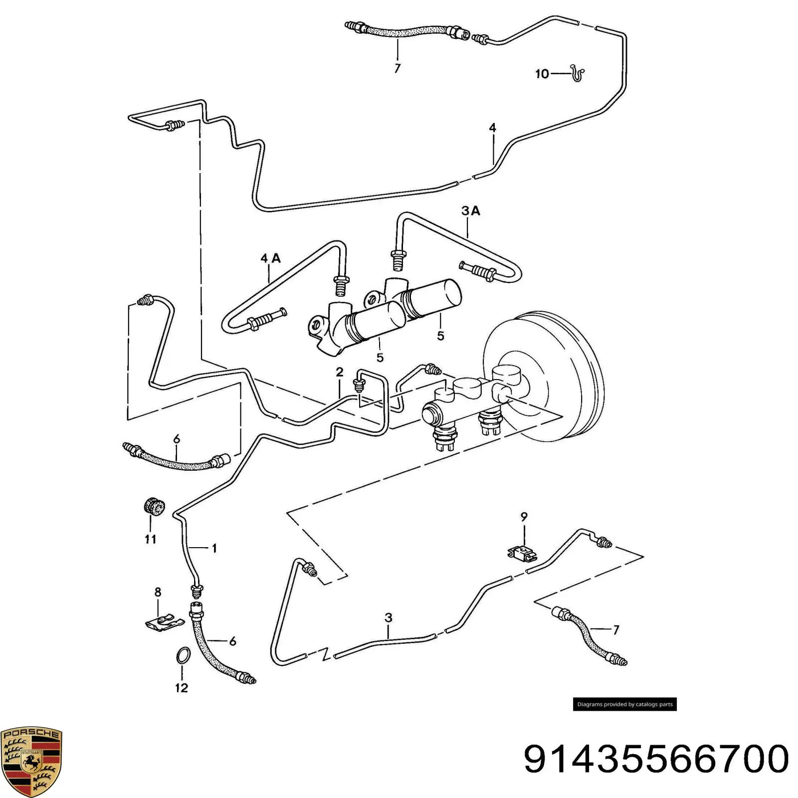 Тройник тормозных трубок 91435566700 Porsche