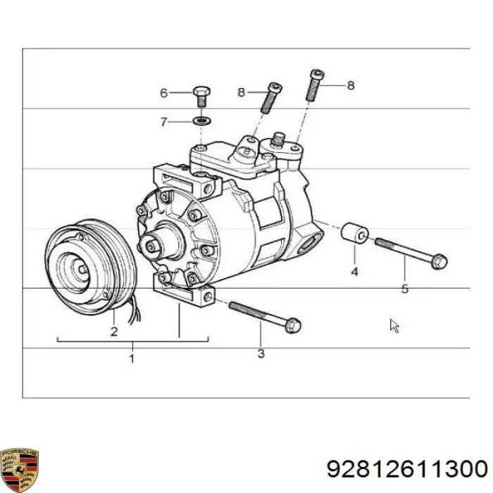 Компрессор системы кондиционирования Porsche 92812611300 цена, от 690.59 USD