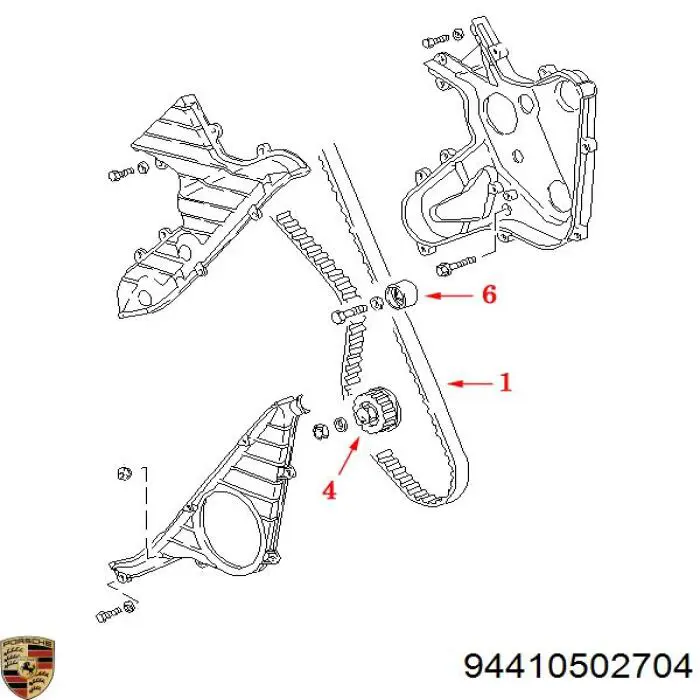 Ролик натяжителя ремня газораспределения Porsche 94410502704 цена, от 18.64 USD