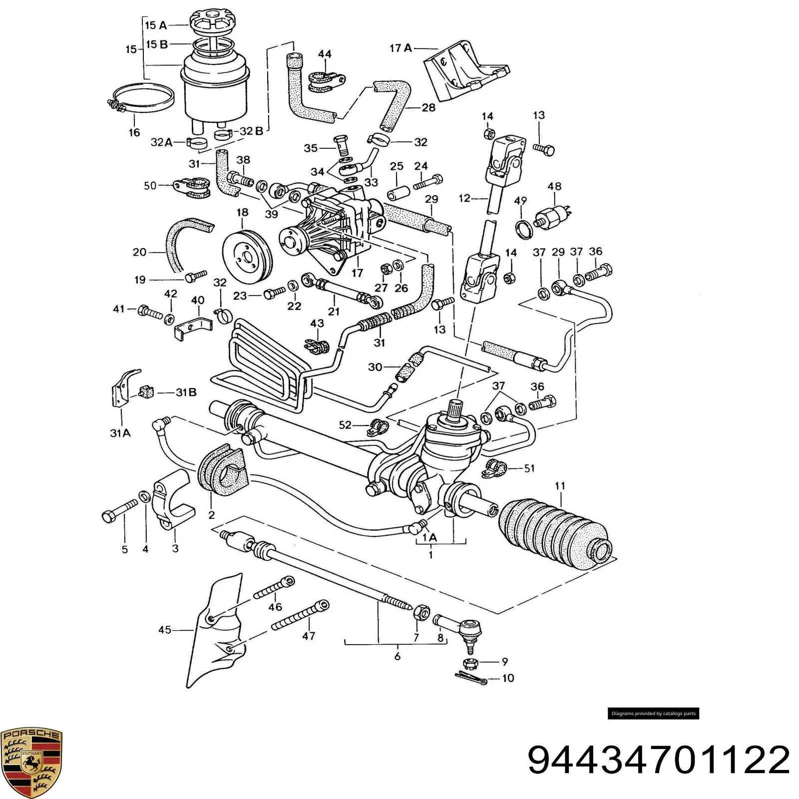 94434701122 Porsche Управление рулевое в сборе